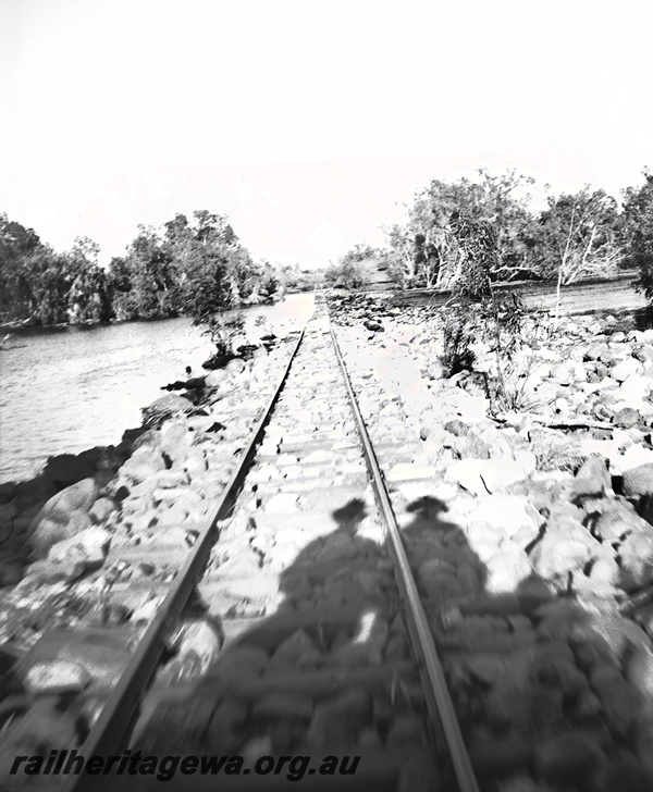 P23491
Tracks, two shadows, Perenjori Water Supply EM line, developed 19390222
