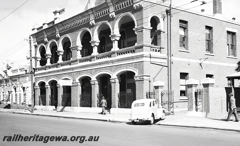 P23505
CCE office building, car, pedestrians, Perth, view from street, developed 19401206
