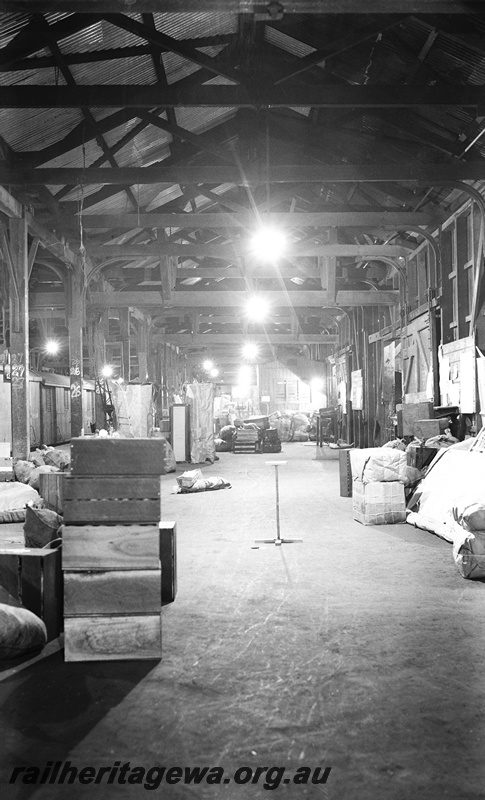 P23507
Interior view of No 1 Goods Shed, goods, Perth ER line, ground level view
