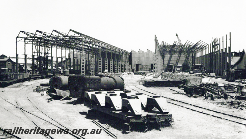 P23583
Midland Workshops - Shell Annexe was built by demolishing the east wall of Block # and extending the block to the east.
