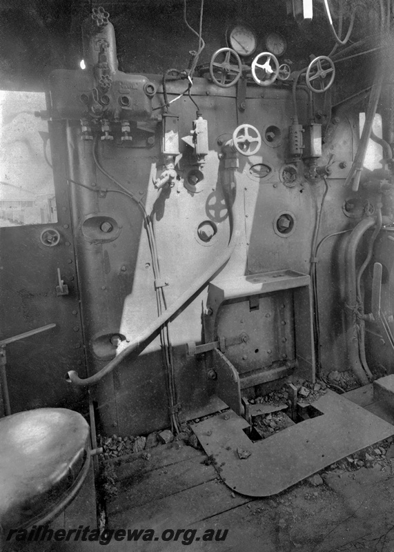 P23826
Cab and backhead, A class 56, interior view 
