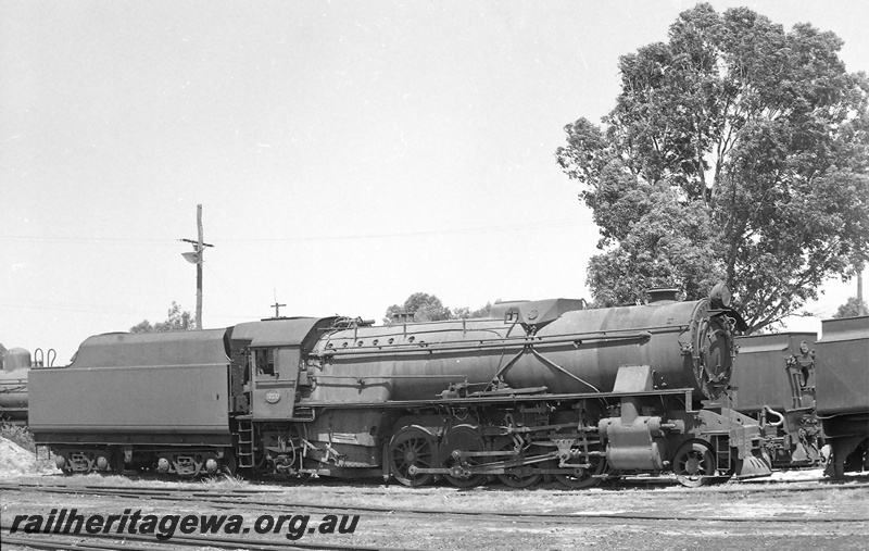 P24006
V class 12220 at Collie locomotive depot - side view of locomotive. BN line 
