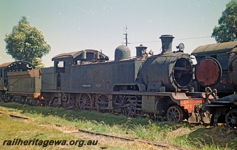 P24152
DS class 373, awaiting scrapping, Midland workshops, ER line, side and front view

