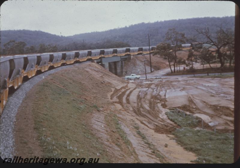 T01468
Bauxite Train, Jarrahdale line, crossing South West Highway, view from loco
