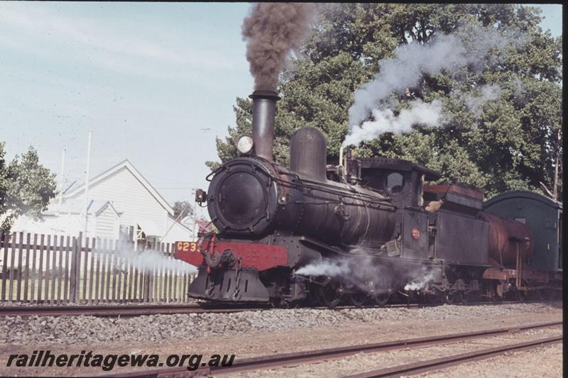 T02359
G class 233 blowing black smoke, picket fence, Donnybrook, PP line, 