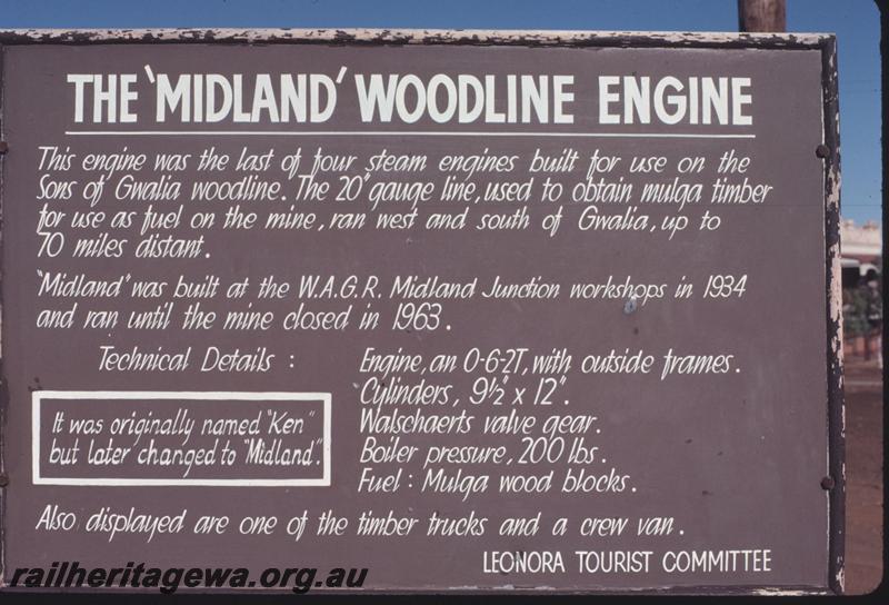T02835
Sign relating to Sons of Gwalia loco 