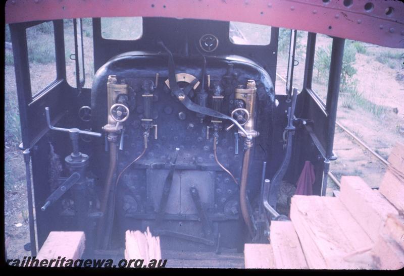 T03085
YX class, Donnelly Mill, view into cab showing the backhead
