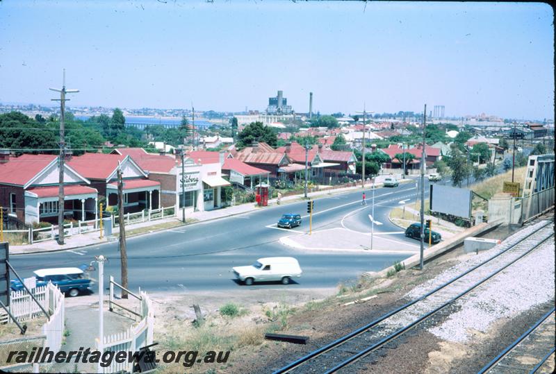 T03835
Subway, Mount Lawley, showing approach roads on east side, elevated view from the footbridge
