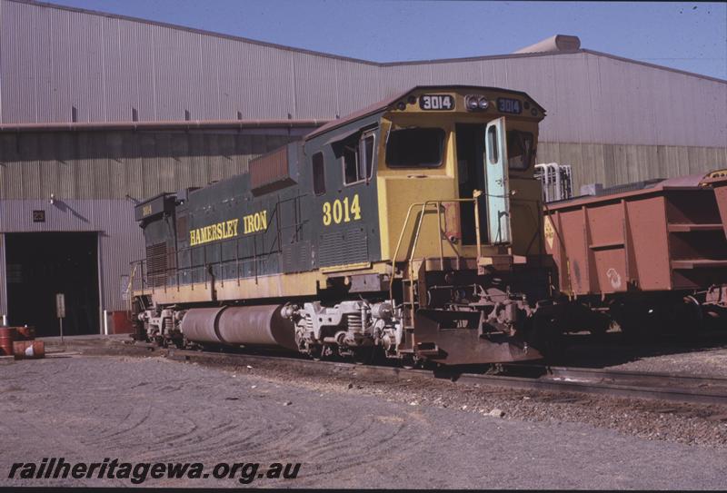 T04242
Hamersley Iron Comeng rebuild C636R class 3014, rebuilt from Alco C636 class of the same number, Dampier, 7 Mile workshops, 
