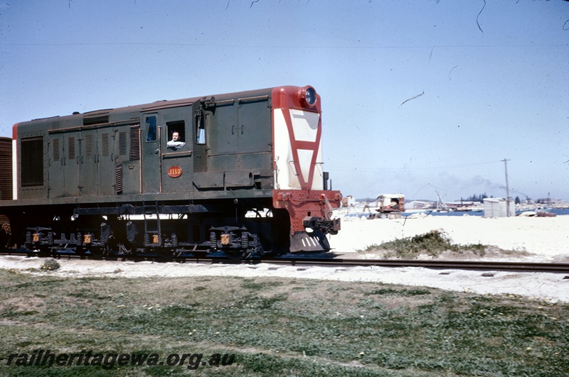 T05326
Y class 1113, South Fremantle ,side and front view, reclamation for the Fishing Boat Harbour in the background.

