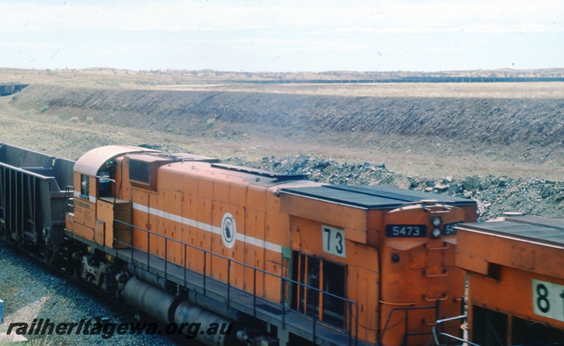 T05527
Mt Newman Mining ALCO-MLW 5473. rear view of locomotive.
