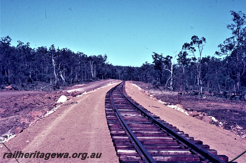 T05591
Track laying on the Jarrahdale bauxite railway near Jarrahdale. SWR line
