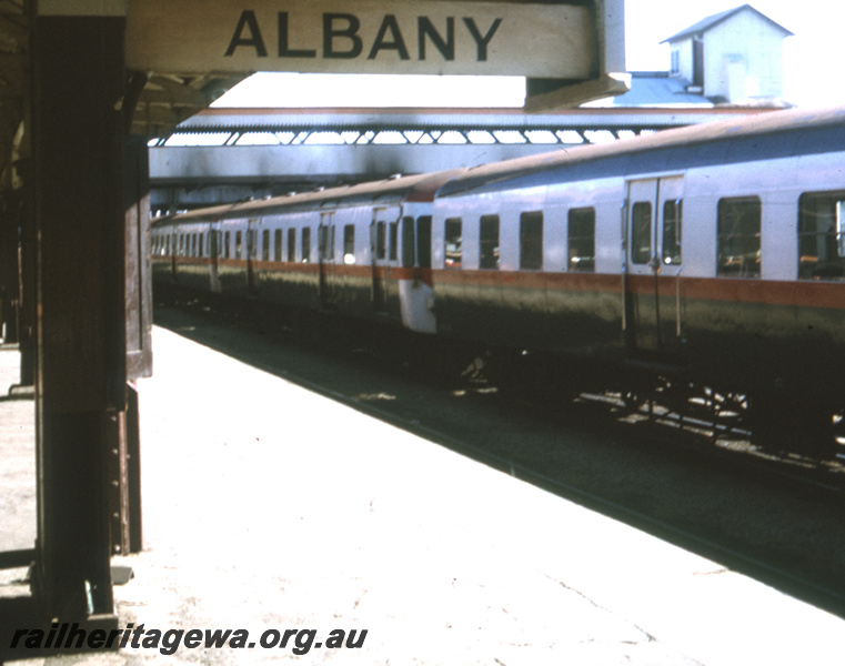 T05681
Perth Station - Albany destination board. ADX and ADA railcar in background. ER line.
