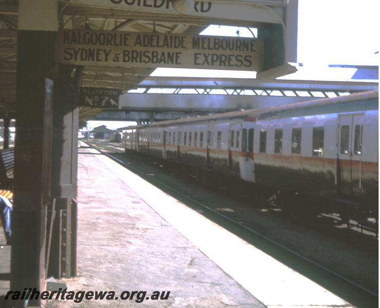 T05683
Perth Station - Kalgoorlie-Adelaide-Melbourne-Sydney & Brisbane Express destination board. ER line
