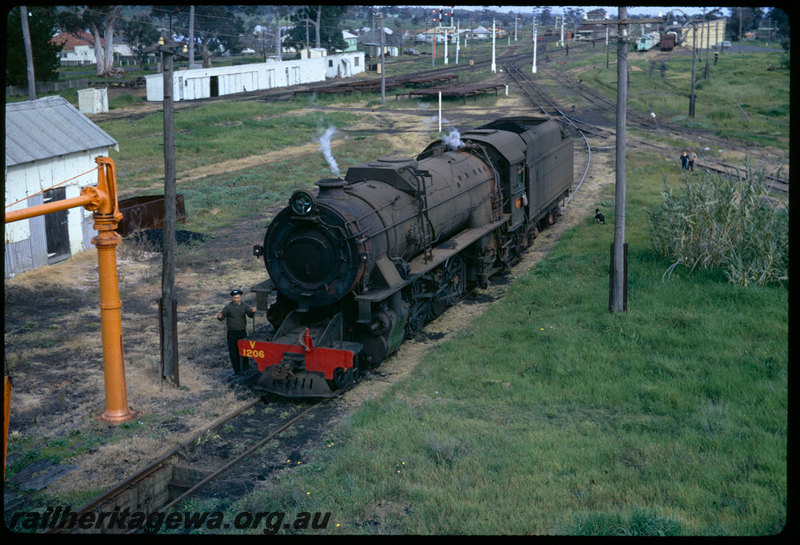 T06560
V Class 1206, Brunswick Junction, loco depot, water column, ash pit, semaphore signals, gangers sheds, goods shed, station building, SWR line
