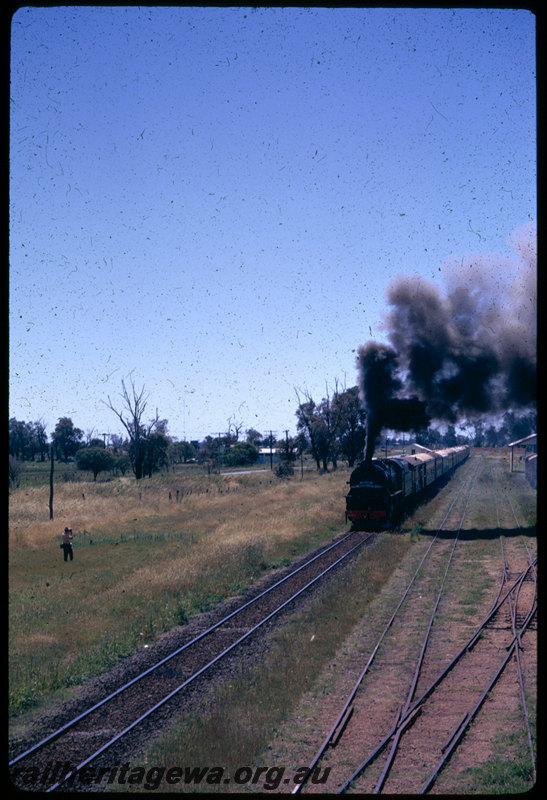 T06614
V Class 1220, ARHS 75th tour train to Donnybrook, Dardanup, goods shed, station building, double slip points, PP line
