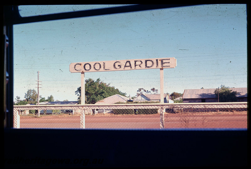 T06645
Coolgardie station nameboard, taken from the last Down 