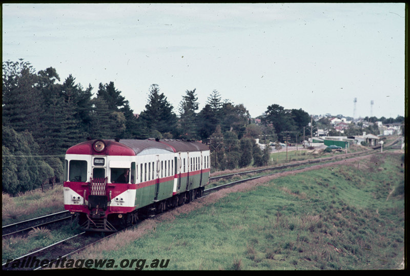 T06834
ADA/ADG Class railcar set, Down suburban passenger service, between Karrakatta and Shenton Park, looking towards Karrakatta, ER line
