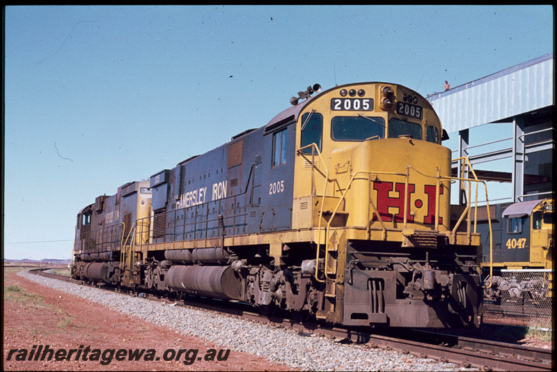 T07487
Hamersley Iron ALCos C636 3007, C628 2005, 7 Mile Workshops, Dampier, Pilbara
