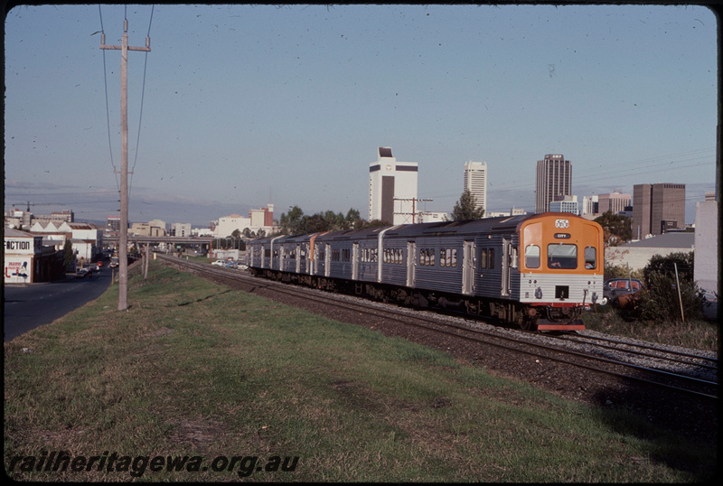 T07741
ADL/ADC/ADL/ADC class railcar set, Up suburban passenger service, between West Perth and West Leederville, ER line
