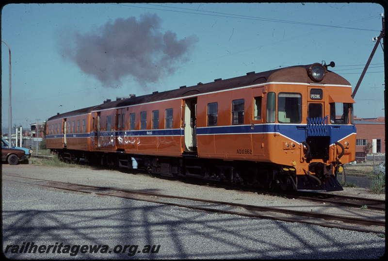 T07794
ADX Class 662, freshly overhauled, with ADA Class trailer, Claisebrook Railcar Depot, East Perth
