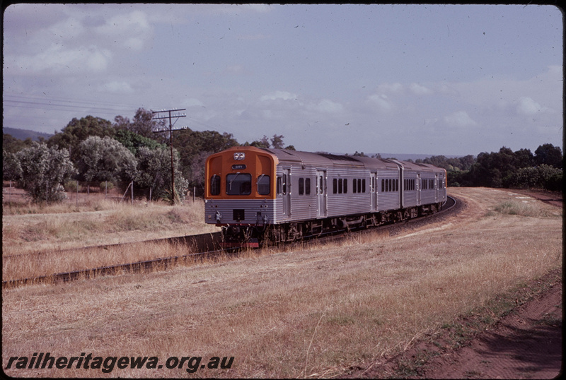 T07840
ADL Class 803 with ADC Class trailer, Up suburban passenger service, arriving at Stokley, SWR line
