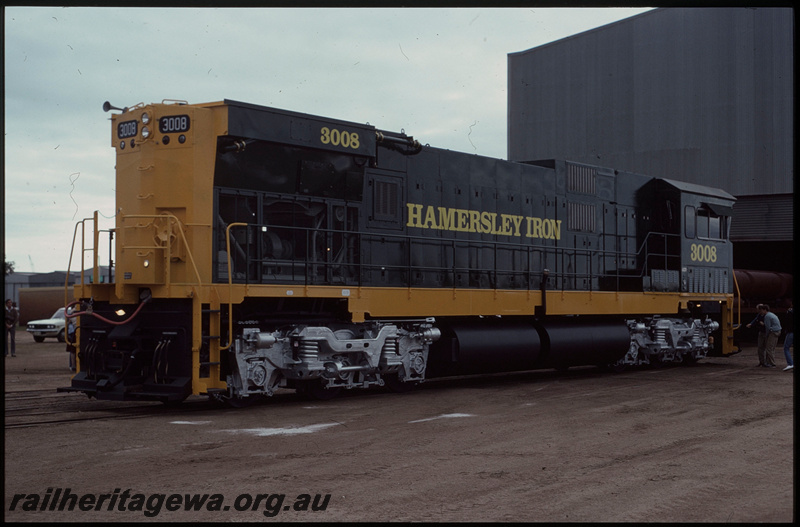 T07964
Hamersley Iron ALCo C-636 3008 recently rebuilt, ARHS tour, Commonwealth Engineering, Bassendean
