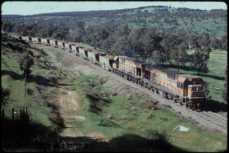 T07967
NA Class 1871, NA Class 1873, Up loaded bauxite train, between Jarrahdale and Mundijong, Jarrahdale Line
