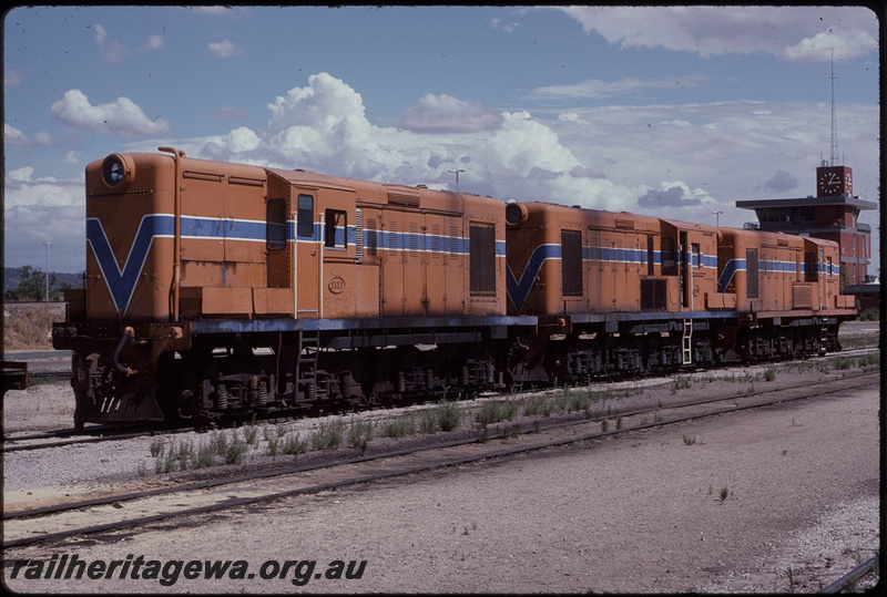 T08024
Y Class 1111, Y Class 1109, Y Class 1107, stabled, Forrestfield
