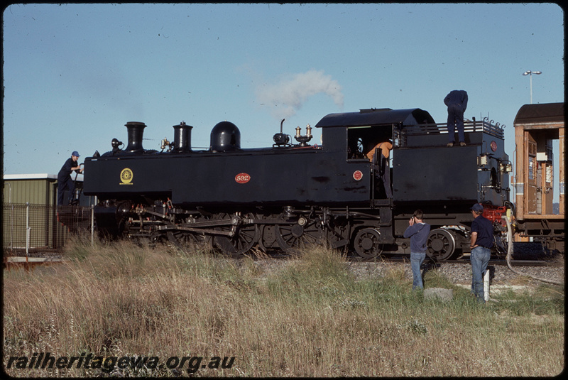 T08123
DD Class 592, Down ARHS passenger special, city circle tour, taking water, Forrestfield
