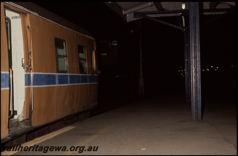 T08441
ADG Class 611, Up suburban passenger service, preparing to depart City Station, Platform 1, Fremantle Dock, Perth, ER line, night photo
