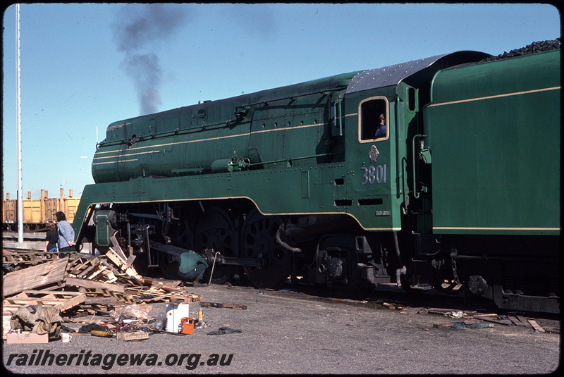 T08692
NSWGR C3801, undergoing repairs, in light steam, Forrestfield
